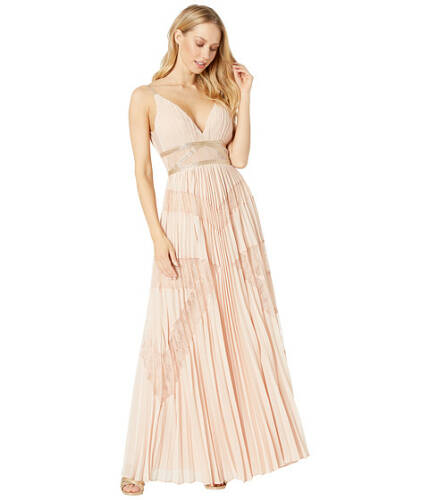 Imbracaminte femei bcbgmaxazria long woven evening dress bare pink