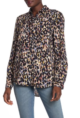 Imbracaminte femei beachlunchlounge alana printed button front shirt abstract