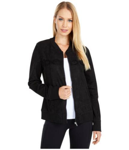 Imbracaminte femei bebe sport sueded zip bomber jacket black