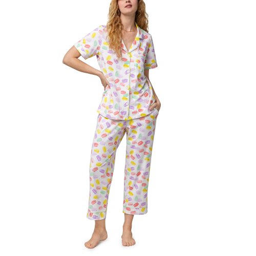 Imbracaminte femei bedhead pajamas short sleeve cropped pj set macarons