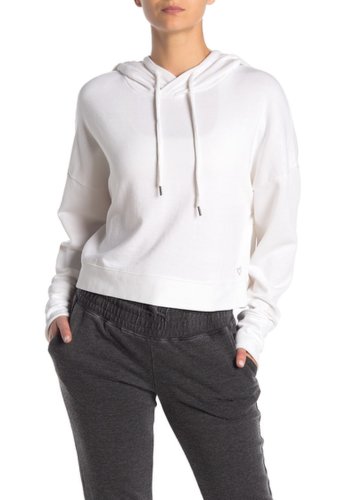 Imbracaminte femei betsey johnson knit crop hoodie white