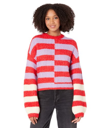 Imbracaminte femei blank nyc asymmetrical stripe sweater in good mood good mood