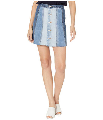 Imbracaminte femei blank nyc denim mini skirt with color blocking detail in all or nothing all or nothing