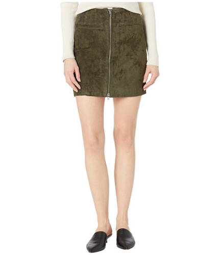 Imbracaminte femei blank nyc real suede skirt with zipper detail in olive green olive green