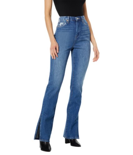 Imbracaminte femei blank nyc the cooper straight leg jeans with side slit in being alive blue