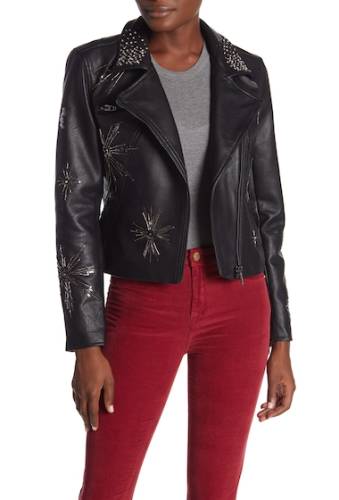 Imbracaminte femei blanknyc denim embellished faux leather moto jacket star struck