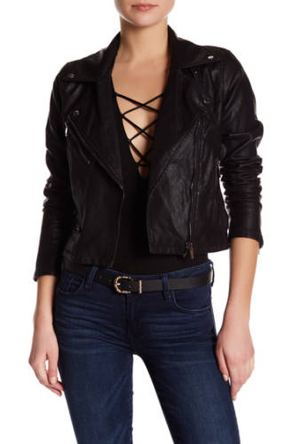 Imbracaminte femei blanknyc denim faux leather moto jacket black