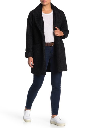 Imbracaminte femei bobeau boucle shawl collar jacket regular petite black