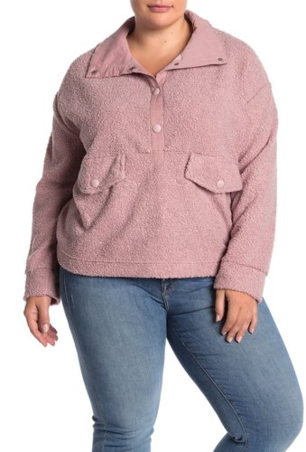 Imbracaminte femei c c california faux shearling snap front pullover plus size mauve