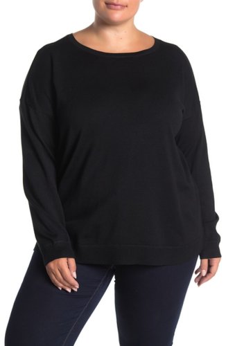 Imbracaminte femei cable gauge curved hem dolman sweater plus size black