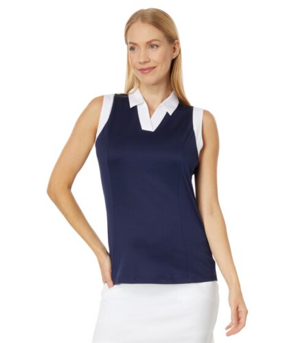Imbracaminte femei callaway sleeveless v-placket color-block polo peacoat