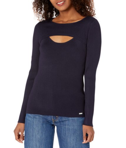 Imbracaminte femei calvin klein long sleeve with cutout at front twilight