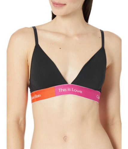 Imbracaminte femei calvin klein this is love cotton color-block lightly lined triangle black