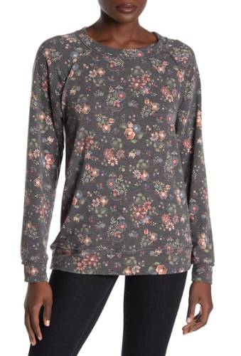 Imbracaminte femei caslon floral long sleeve cozy sweatshirt blk multi evelyn flrl