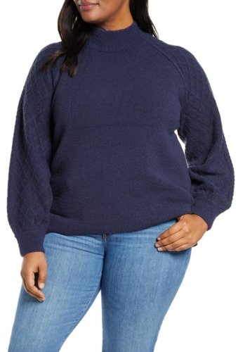 Imbracaminte femei caslon mix stitch turtleneck sweater navy peacoat