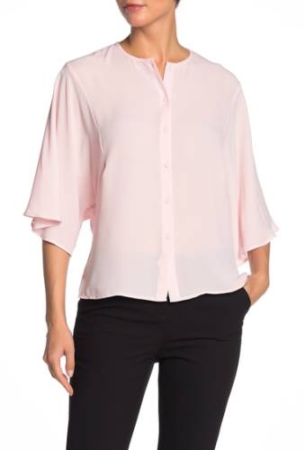 Imbracaminte femei catherine catherine malandrino 34 flutter sleeve button front blouse french pink