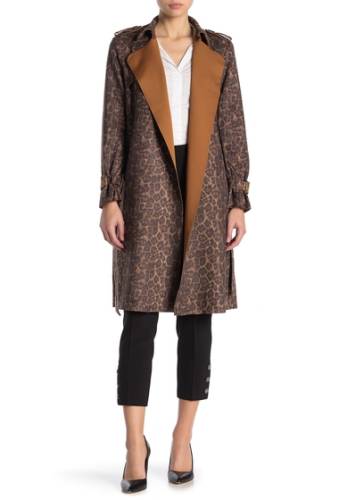 Imbracaminte femei catherine catherine malandrino faux suede leopard print trench coat print
