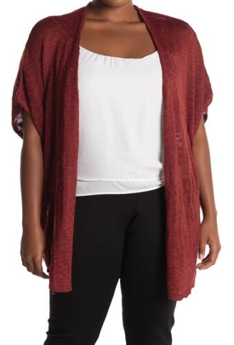 Imbracaminte femei catherine catherine malandrino slub knit cardigan plus size morocco red