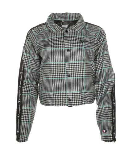 Imbracaminte femei champion cropped coaches jacket - houndstooth all over print exploded houndstooth chalk white