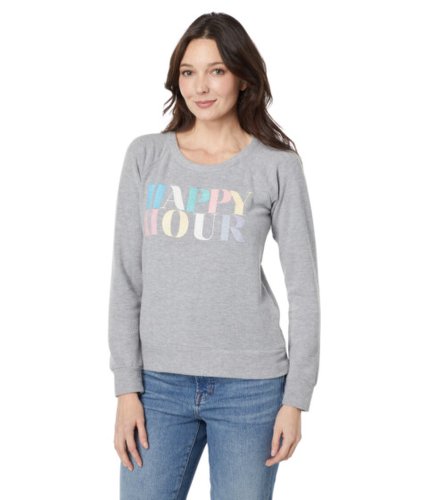 Imbracaminte femei chaser quothappy hourquot sustainable bliss knit raglan pullover heather grey