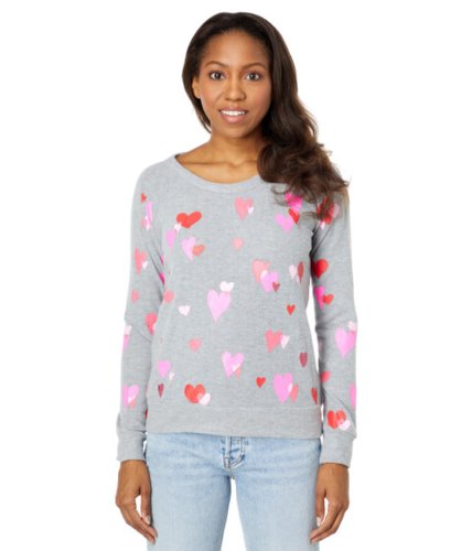Imbracaminte femei chaser quotlove heartsquot sustainable bliss knit pullover heather grey