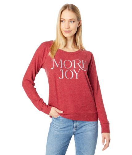 Imbracaminte femei chaser quotmore joyquot sustainable bliss knit long sleeve raglan pullover cardinal