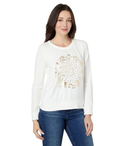 Imbracaminte femei chaser quotzodiacquot sustainable bliss knit long sleeve raglan pullover cream