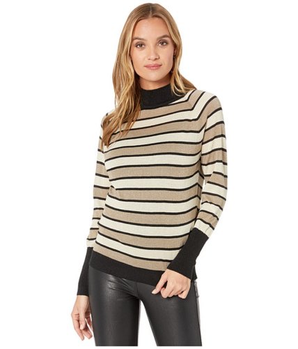 Imbracaminte femei chaser striped lurex turtleneck sweater blackgold stripe