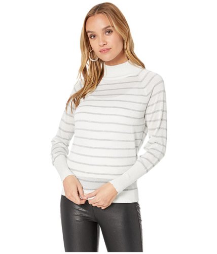 Imbracaminte femei chaser striped lurex turtleneck sweater creamsilver stripe