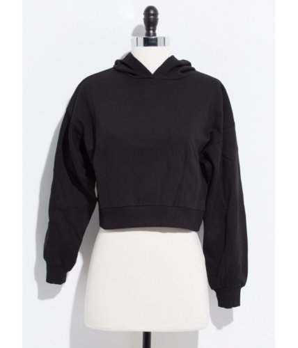 Imbracaminte femei cheapchic basic need cropped hooded sweatshirt black