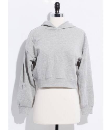 Imbracaminte femei cheapchic basic need cropped hooded sweatshirt hgrey
