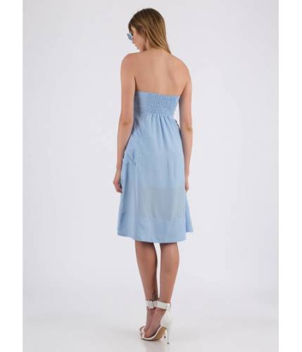 Imbracaminte femei cheapchic easy breezy beauty strapless dress blue