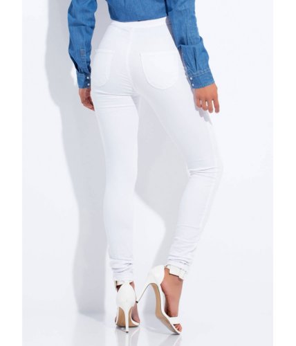 Imbracaminte femei cheapchic feel the high-waisted skinny jeans white