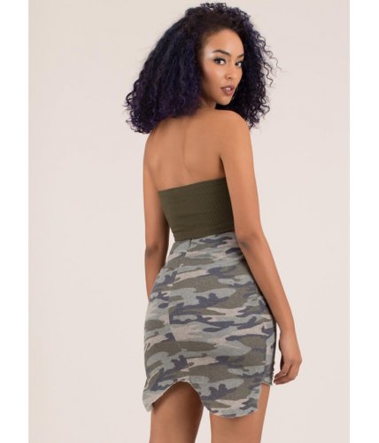 Imbracaminte femei cheapchic hole army asymmetrical camo skirt camouflage