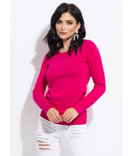 Imbracaminte femei cheapchic keep it light basic knit sweater pink