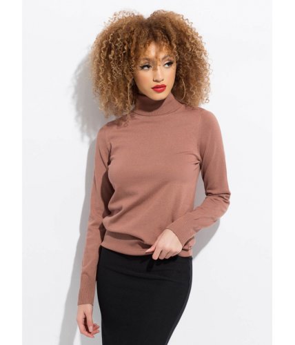 Imbracaminte femei cheapchic nothing chicer knit turtleneck sweater rose
