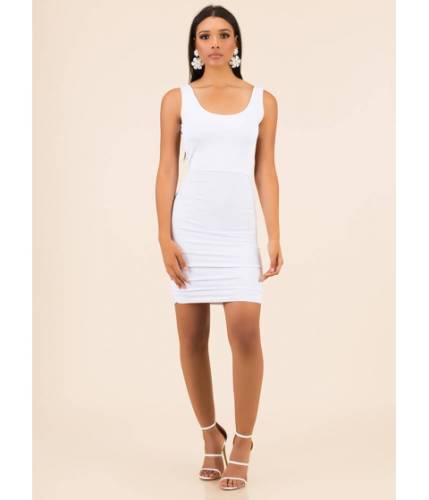 Imbracaminte femei cheapchic out in the open-back ruched minidress white