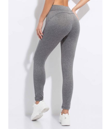 Imbracaminte femei cheapchic peachy high-waisted push-up leggings grey
