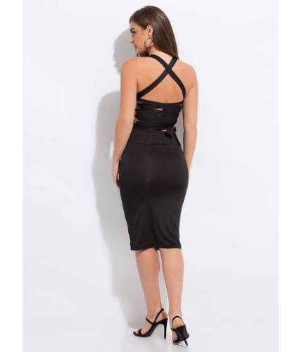 Imbracaminte femei cheapchic strappily ever after lace-back dress black