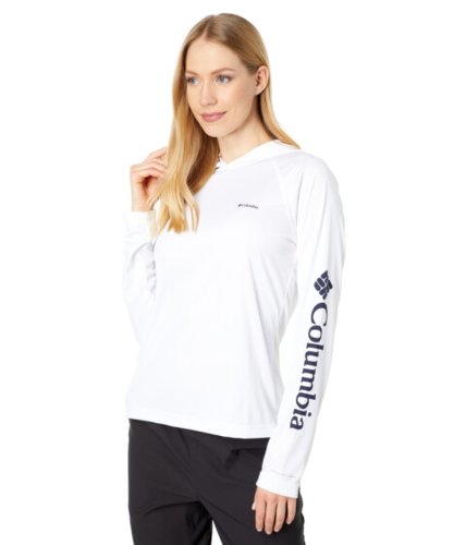Imbracaminte femei columbia fork streamtrade long sleeve hoodie whitedark nocturnal logo
