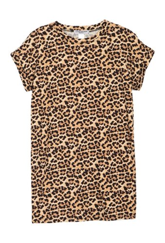 Imbracaminte femei cotton emporium leopard printed t-shirt dress tan