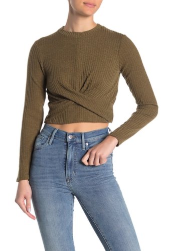 Imbracaminte femei cotton on devon twist front long sleeve sweater beech