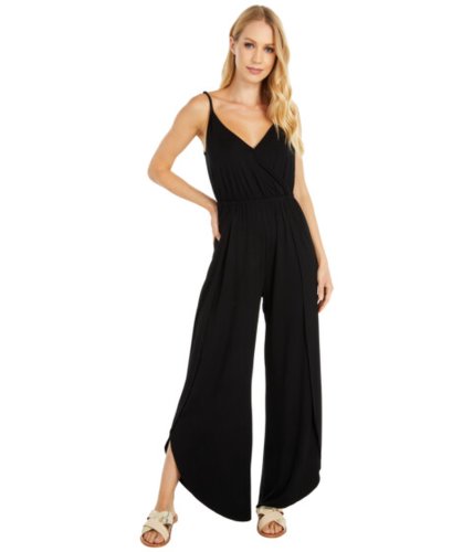 Imbracaminte femei cupcakes and cashmere belle - rayon jersey jumpsuit with wrap leg black