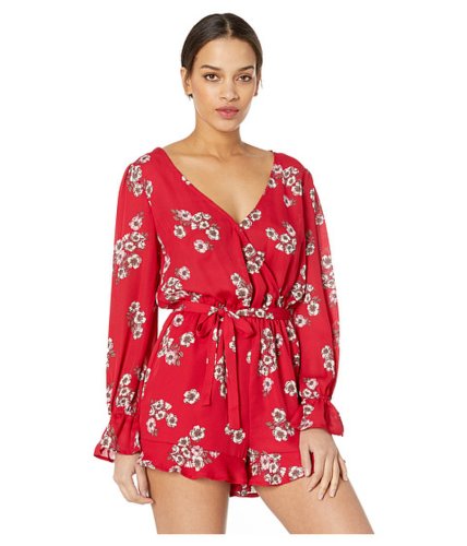 Imbracaminte femei cupcakes and cashmere lilirose printed romper cherry red