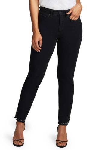 Imbracaminte femei curves 360 by nydj stud detail slim straight leg jeans regular plus size black