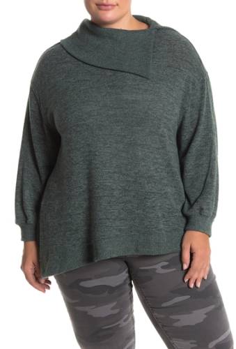 Imbracaminte femei democracy asymmetrical split neck knit sweater plus size boga botan