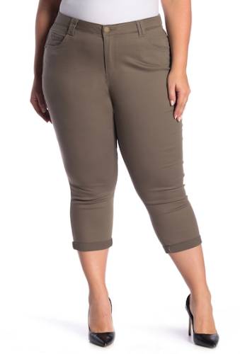 Imbracaminte femei democracy high-rise stretch twill rolled jeans plus size brindle