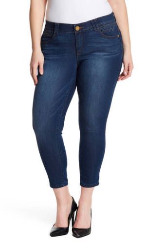 Imbracaminte femei democracy stretch ankle skimmer jeans plus size bl-blue