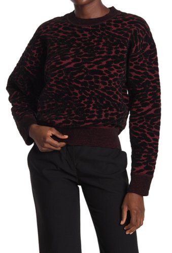 Imbracaminte femei diane von furstenberg cassia leopard print sweater merlotbla