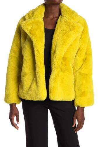 Imbracaminte femei diane von furstenberg paulette faux fur jacket citrine